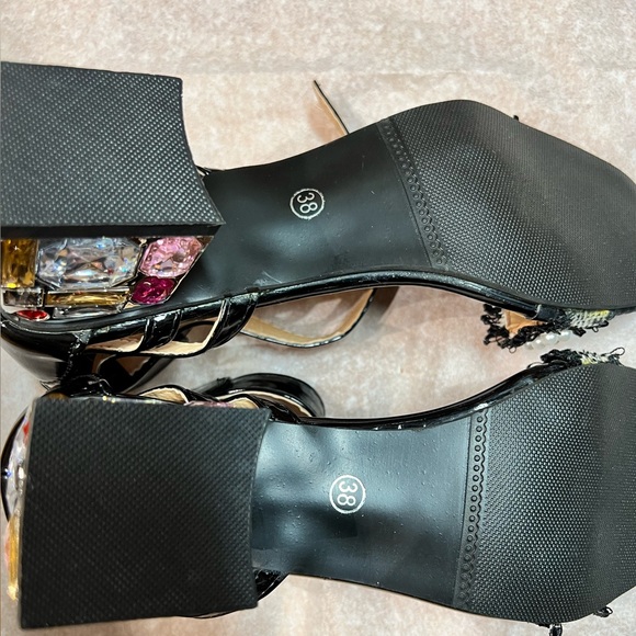 NWOT - Shein Pearl Décor Rhinestone Slipper Sandal *Black (Size 7) - Picture 8 of 12